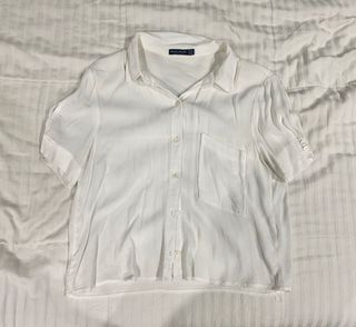 BERSHKA White Collared Shirt
