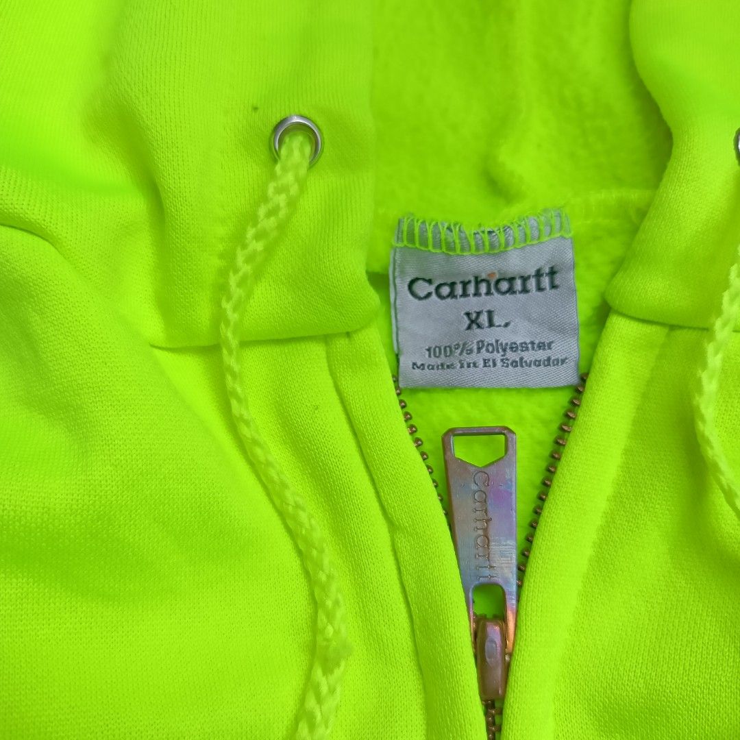 Carhartt K220 BLM fullzip hoodie neon green Men s Fashion Coats Jackets and Outerwear on Carousell