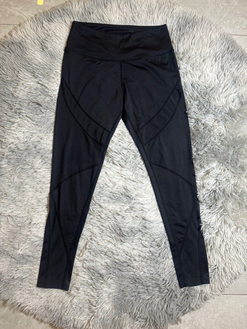 Celana leggings hitam pekat wanita, Olah Raga, Baju Olahraga di