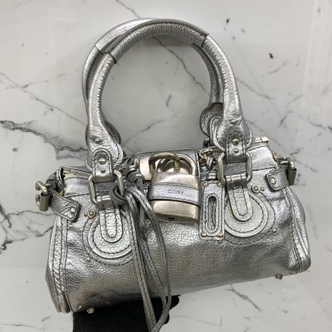 Chloé Paddington Medium Hand Bag Silver