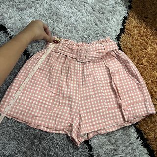 Cotton On Pink Gingham Shorts with Belt