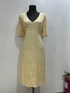 Cotton On Yellow Linen Floral Dress