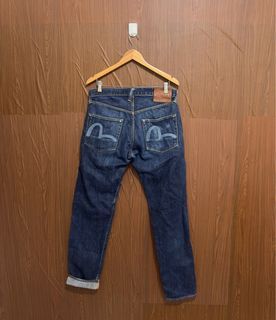 Evisu X Yamane Embroidered seagull denim selvedge jeans size 34x32  on tag waistline fits 32-33