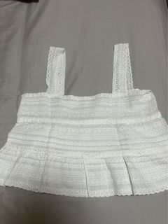 White Eyelet Coquette Summer Top