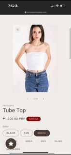 For keeps tube top white S