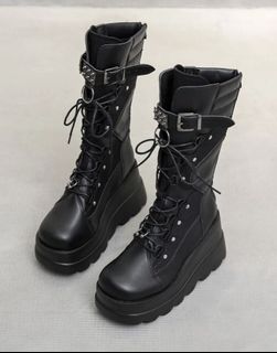 Grunge Mid Length Chunky Boots