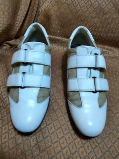 Authentic Gucci  Canvas White Leather Shoes
