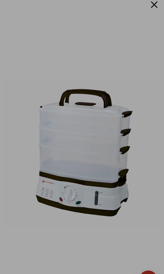 Hanabishi Food Steamer HFS-75 (Category: Cookware & Accessories) located in Manila. Submitted by lcgenmerch (Listing ID 1306386987, Image 1). Description: Hanabishi HFS-75 Food Steamer 3 Level Food Steamer Interchangeable cooking bowls Portable and easy to carry With keep warm function 317 x 232 x 351mm 11L capacity Photo 1 attached for reference of actual unit., Photos 2 & 3 are actual photos of sealed unit in box..