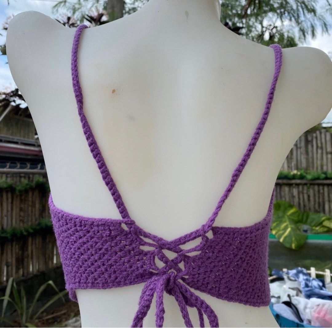 handmade ribbon top crochet (Category: Sleeveless) located in Dinalupihan. Submitted by 6ickomode (Listing ID 1306518177, Image 2). Description: never worn og price 500 bust 32 cup 32A.