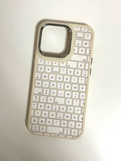 iphone 14 pro cream keyboard phone case