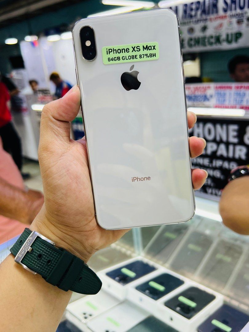 iPhone XS Max 64GB 87%BH Globelocked 99%smooth No issues (Category: iPhone X Series) located in San Juan City. Submitted by saabangadgetshop (Listing ID 1306368850, Image 1). Description: Onhand | Pre-owned iPhone XS MAX 64GB GLOBELOCKED NTC APPROVED Battery Health 87% NO HIDDEN ISSUES NO HISTORY OF REPAIR 99%Smooth TEST TO SAWA RESET ALL YOU WANT NOT REFURBISHED AUTHENTIC PHONE ALL WORKING FREE 3uTools 🖥️ 🆓Freebies ✅Adaptor w/cable ✅Case ✅Temp