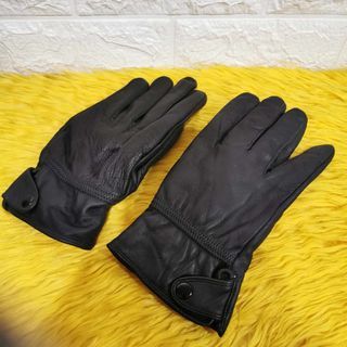 Japan ladies black genuine Leather gloves
