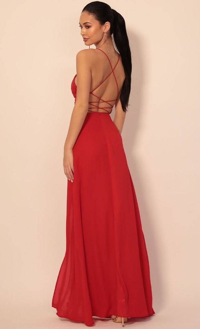 Lucy in the Sky Red Mesh and Lace Dress - Size L, Women's Fashion, Dresses  & Sets, Evening dresses & gowns on Carousell