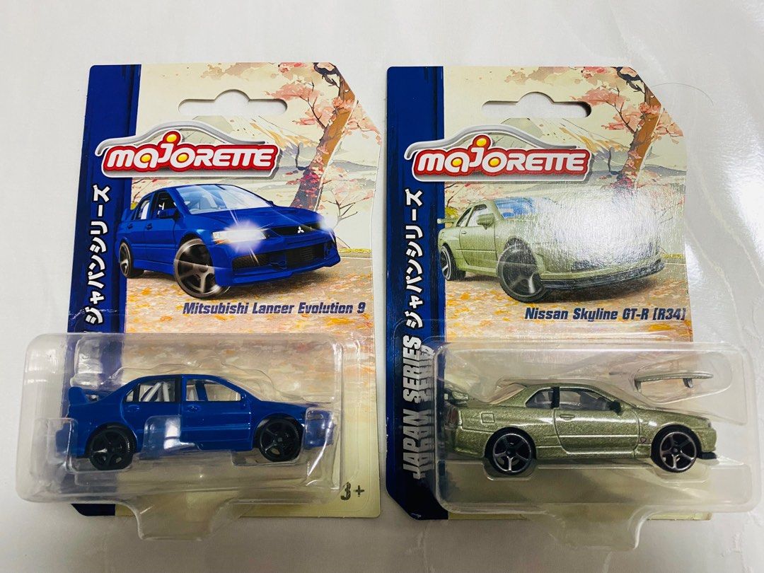 Majorette Nissan SKYLINE GT-R34 (R34) Mitsubishi Lancer Evolution 9