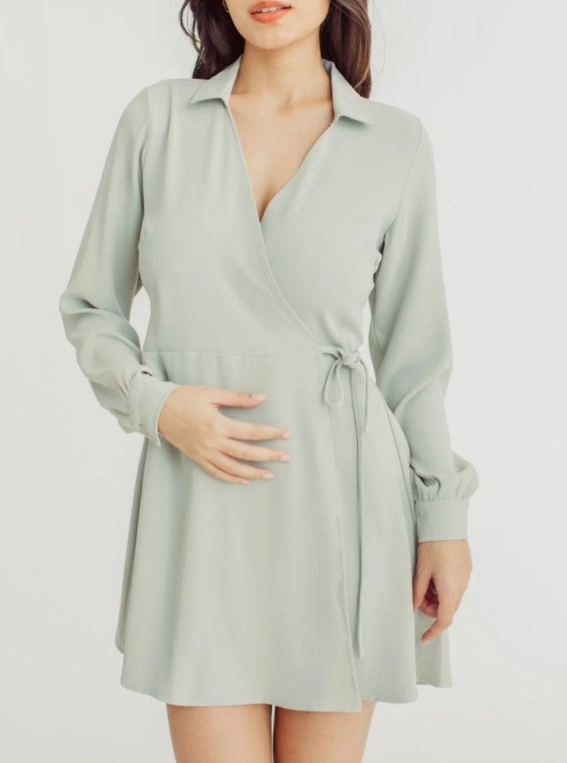 Mossimo sage green wrap around dress (Category: Dresses) located in Manila. Submitted by jebd_1 (Listing ID 1306500506, Image 2). Description: Mossimo wrap around dress Sage green Small in size Bought it at around 1.7k+ Selling it low since di na nagagamit..