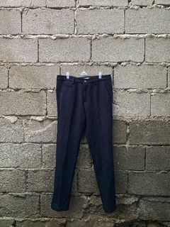 Prada Milano Pants Classic Navy Blue  Suit Logo Straight Tab Trousers