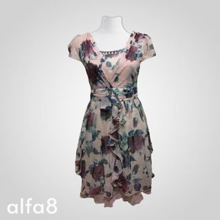 (S) Floral Dress Pink Vintage