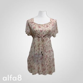 (S) Vintage Floral Dress Coquette 