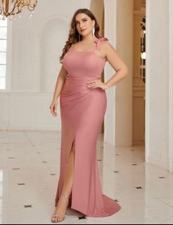 SHEIN pink long gown plus size