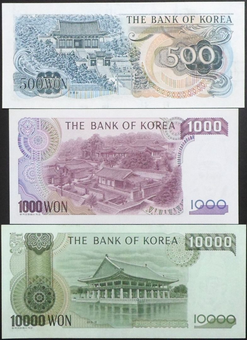SOUTH KOREA 南韓紙幣3張(UNC), 興趣及遊戲, 收藏品及紀念品, 錢幣- Carousell