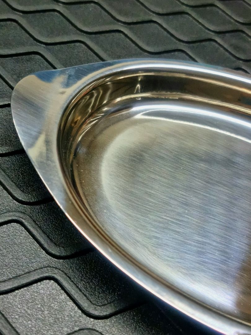 Stainless Steel Oval Platter Tray (Category: Other Kitchenware & Tableware) located in Quezon City. Submitted by kontaktpoint (Listing ID 1306392032, Image 2). Description: Shape: Oval Size: 6" x 4" Weight per piece: 150 grams Material: 18-8 (304) Condition: New or un-used P95.00 or best offer Contact No.: (02) 743-8222 to 27 Local 106 or 108 Globe-09772591198 Look for Emily.