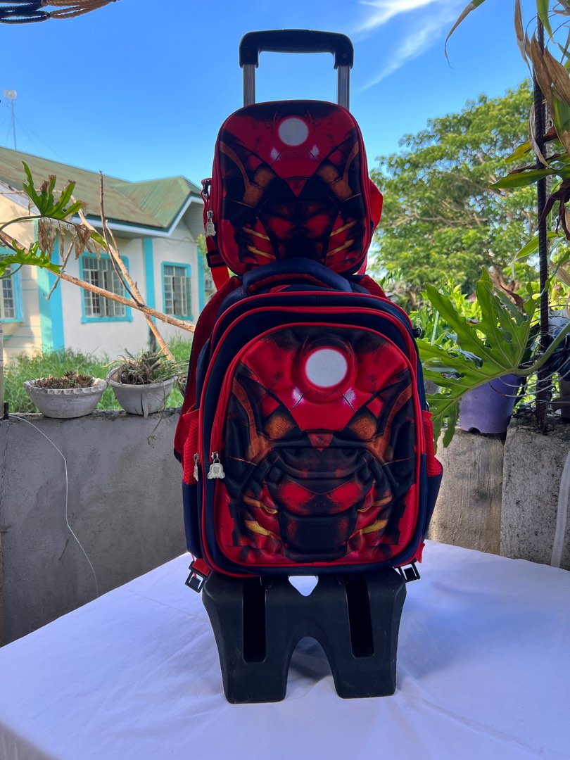 Iron Man Rolling School Bag for Boys