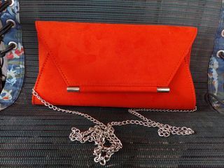 UNUSED PRELOVED CALL IT SPRING SUEDE ORANGE CLUTCH SLING BAG