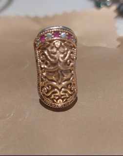 Vintage brass and silver ring