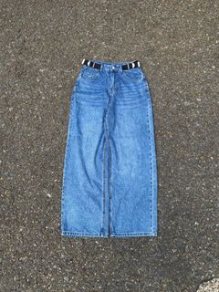 Vintage Washed Denim Wide leg Pants