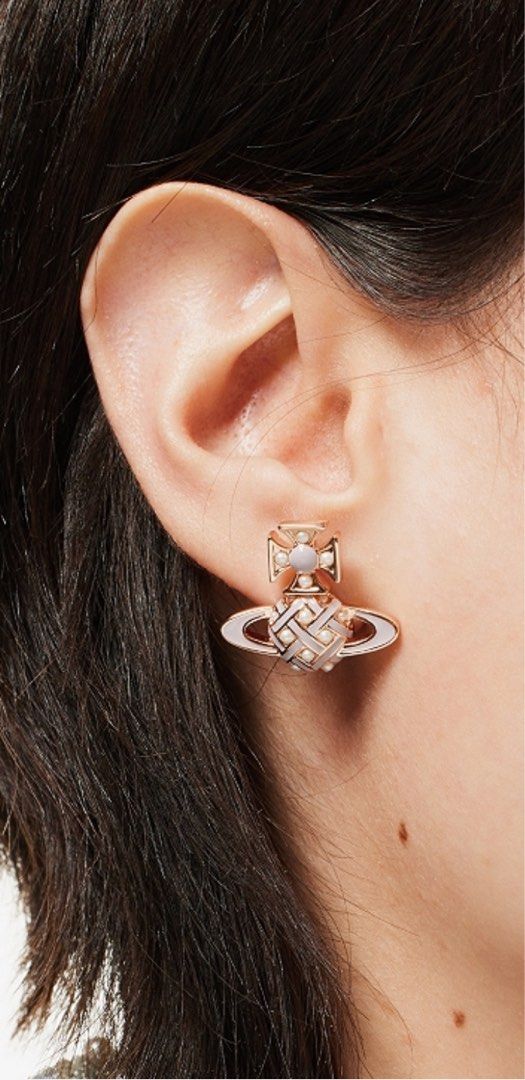 Vivienne Westwood earrings grey baby blue pink white Carousell