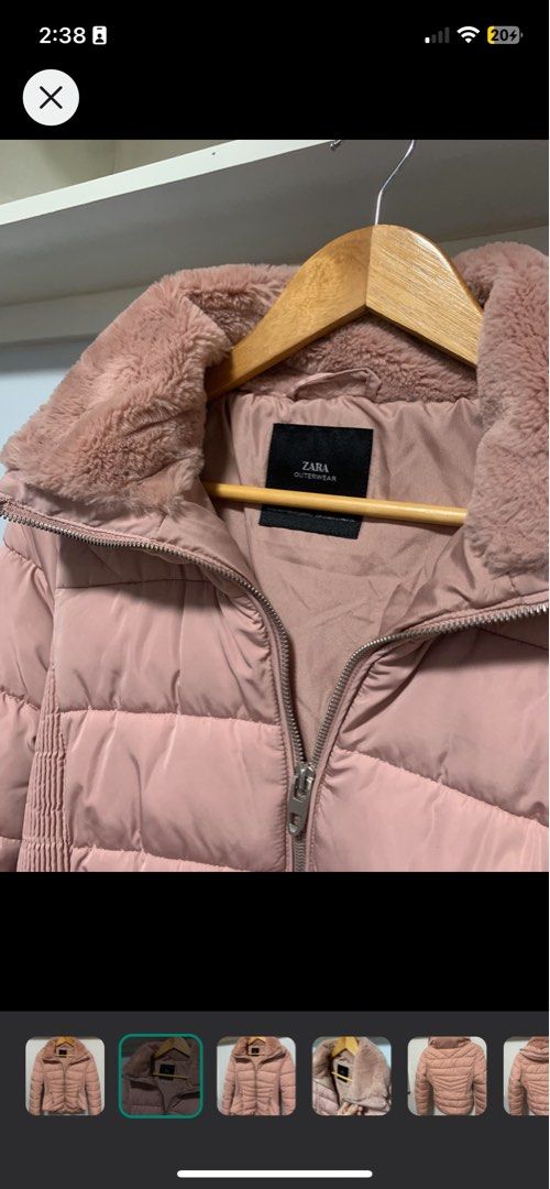 Zara gold puffer jacket discount