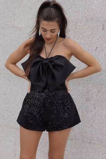 Zara Sparkly Romper with Bow