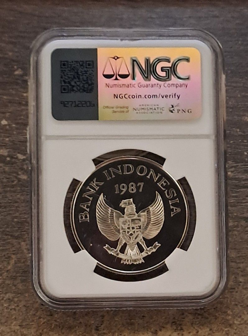 1987 indonesia 10k rupiah silver proof coin, WWF, Wild Boar, NGC PF67UC ...