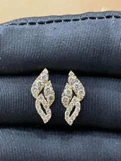 1ct diamond leaf earrings