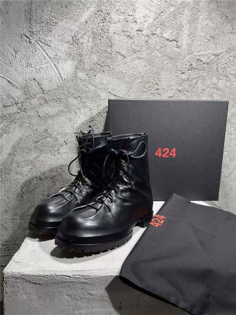 全新424 on fairfax ankle lace-up fastening boots 皮革拉鍊靴