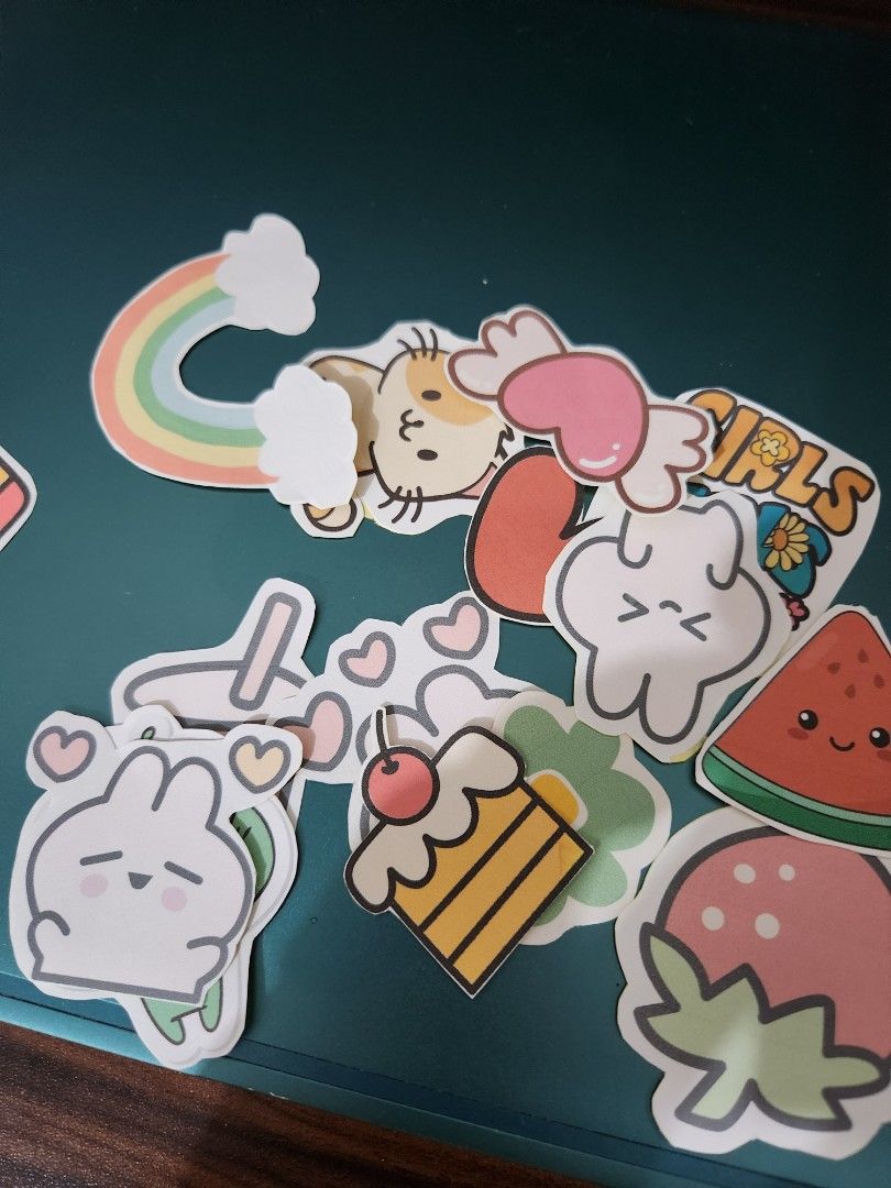 50pcs sticker (Category: Art & Prints) located in Cebu City. Submitted by jingkybalt03584 (Listing ID 1308118358, Image 1). Description: "Unique Handcrafted Stickers by a Young Artist! Each sticker is meticulously crafted by hand, from printing to precise cutting with scissors. No cutting machine involved! Support this budding talent and add a touch of creativity to your belongings. Limited stock available, grab yours now and stand out with these