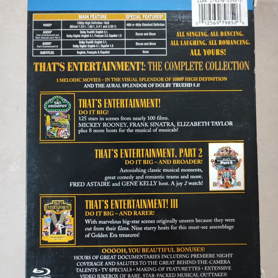 95%new That's Entertainment - The Complete Collection (Blu-ray) DVD (3碟  3-Disc Set) #保存良好 新淨靚仔