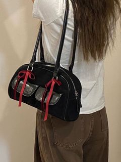 ✨✨Y2K 韓妹 㗎妹必入手 超易襯衫 配有紅色蝴蝶結絲帶 多用途保齡球袋64217834577795110