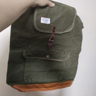 Affordable Armee Rucksack Backpack Kraxe Army Bag True Vintage Leather Canvas Camping Hiken for only php250 😍👌