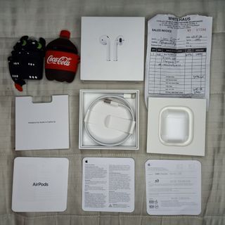 Apple Airpods (Gen 2) with Charging Case, 2 FREE Airpods Case, With Receipt, 100% AUTHENTIC!