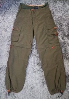 Army Green Cargo Parachute Pants