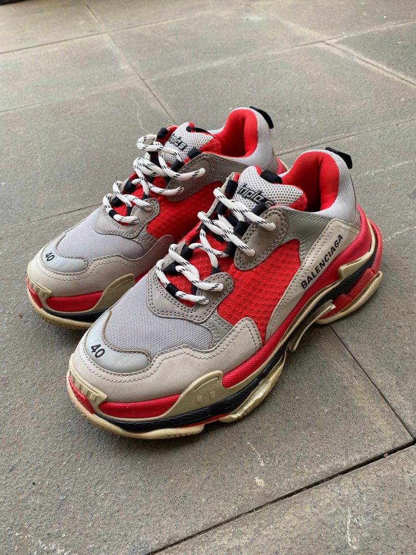 Balenciaga Triple S Silver Red Balenciaga Triple S Red Silver