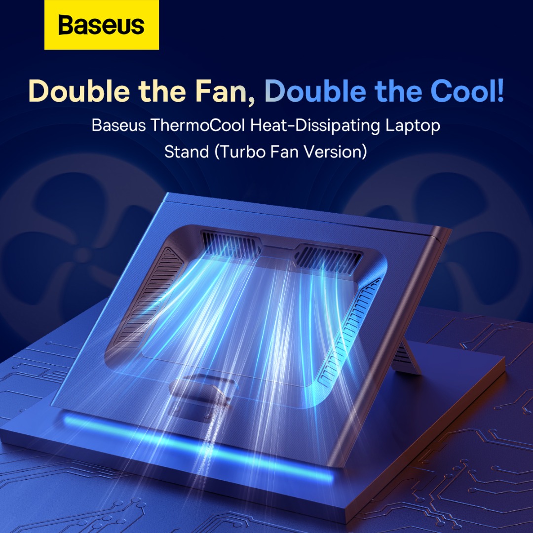 Baseus ThermoCool Heat-Dissipating Laptop Stand (Turbo Fan Version) For ...