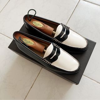Bass Weejuns Black and White Color Block Whitney Loafers