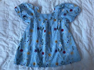 Pink Floral Puff Sleeve with Collar Dress for girls, Babies & Kids ...