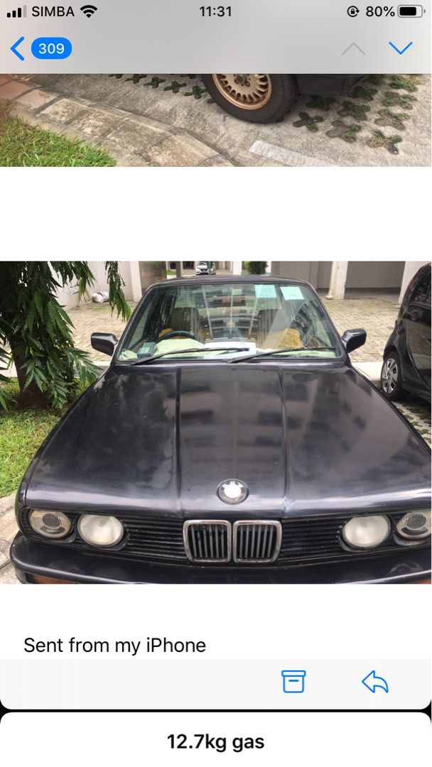 BMW 3 Series Sedan 316i Business (A) (Category: Used Cars) located in Singapore. Submitted by mysk1 (Listing ID 1307951859, Image 2). Description: Ideal for enthusiast to keep as vintage Or as 2nd car / manual 5gears. A spray paint, service car, etc to keep into better condition. 1989 model, black / white plate, only a few left. Coe till 2029. A little hands-on is practical to keep old car. Sell as per condition. Mostly passed Vicom on 1st attemp