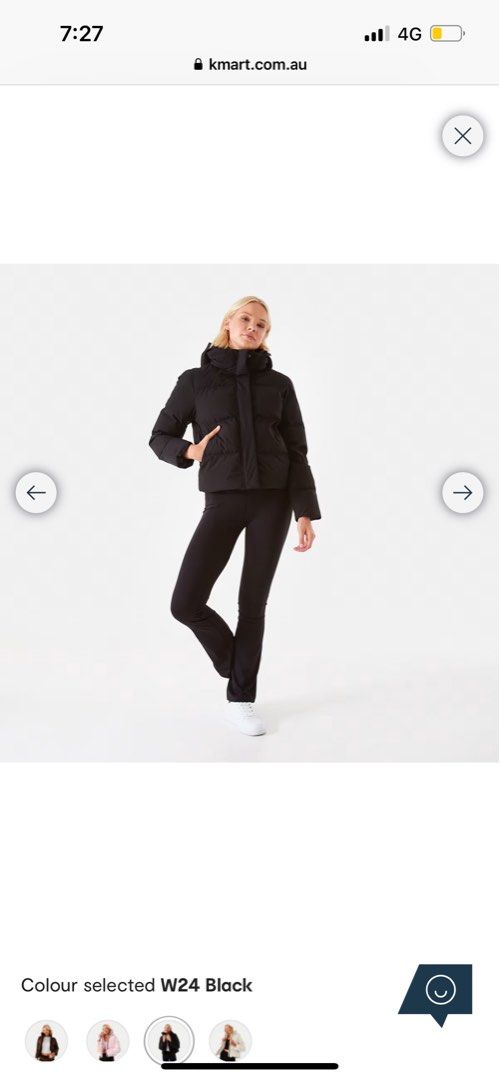 Kmart black puffer jacket top