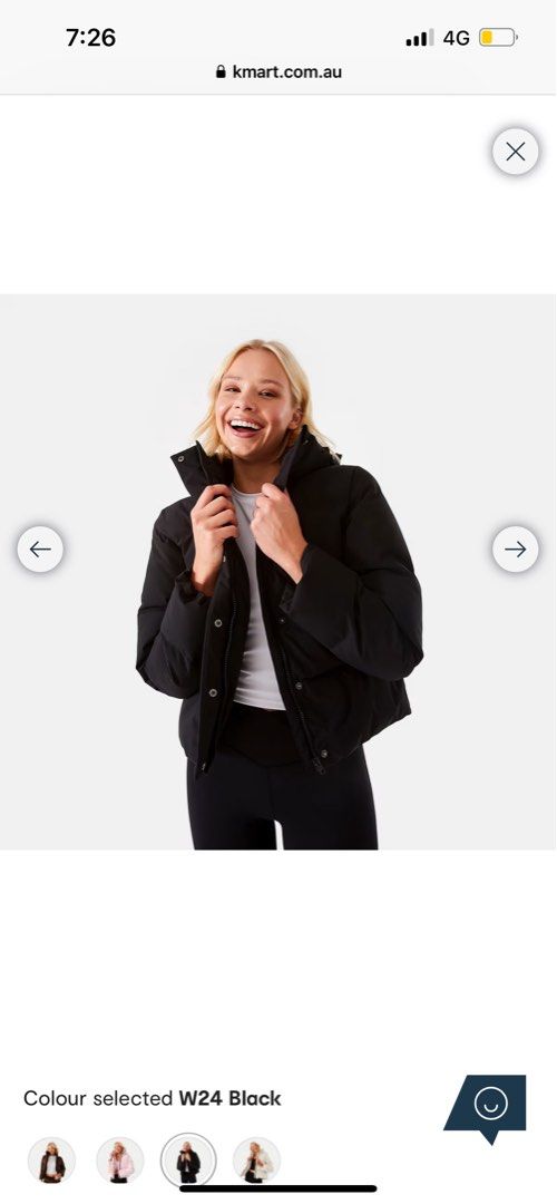 BN Kmart Plus Size Black Active Puffer Winter Jacket