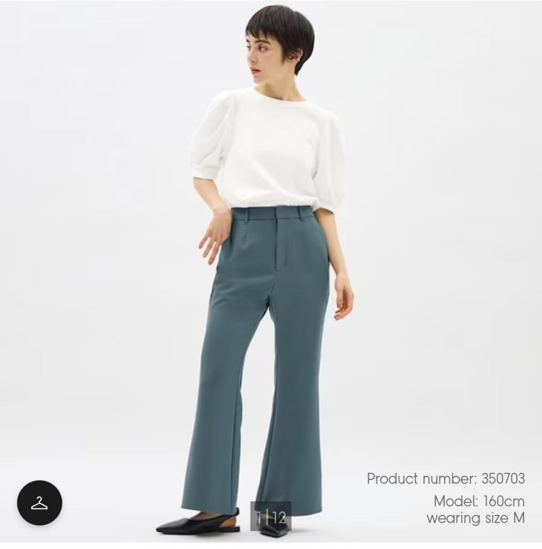 BNWT GU STRETCH FLARE PANTS SHORT LENGTH 68CM Women s Fashion Bottoms Other Bottoms on Carousell