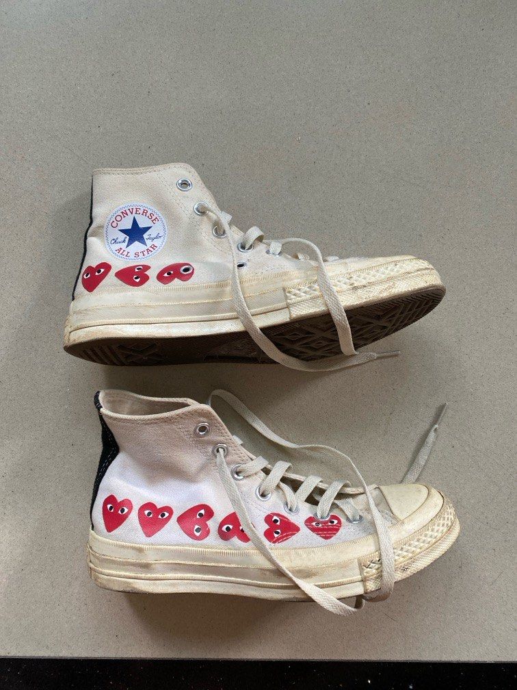 Cream converse with heart sales